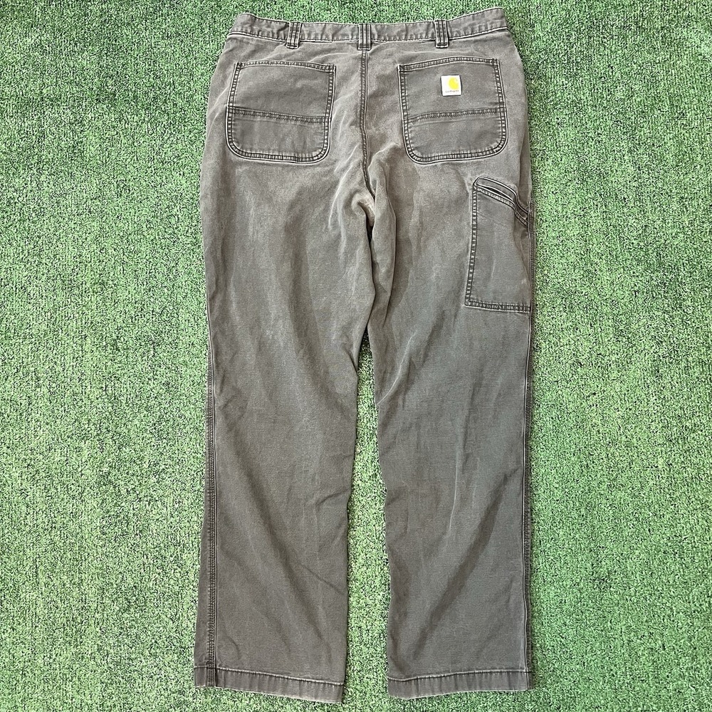 Carhartt Pants Mens 38x34 Gray Relaxed Fit Canvas Workwear Carpenter Utility - Picture 5 of 11